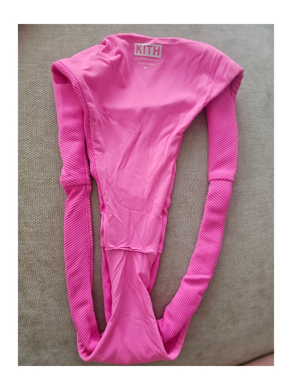 Kith Hot Pink Ribbed Bikini Set - Picture 3 of 6